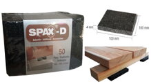 Spax Terrassenboden-Ausgleichpad EPDM, hr.4mm, 100x100 mm; 50ks